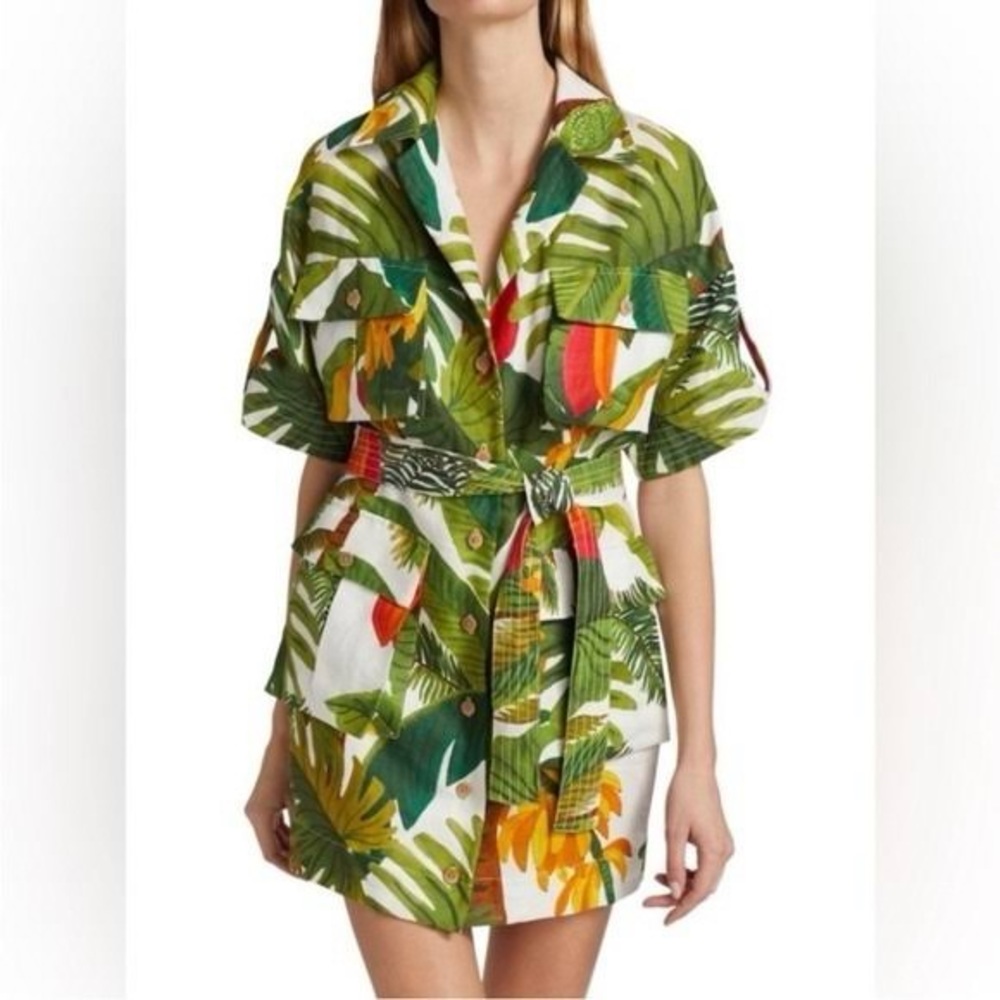 NWT Farm Rio White Cocoa Forest Mini Dress
